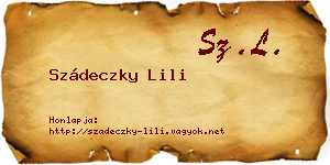 Szádeczky Lili névjegykártya