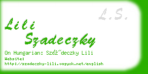 lili szadeczky business card